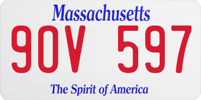MA license plate 9OV597