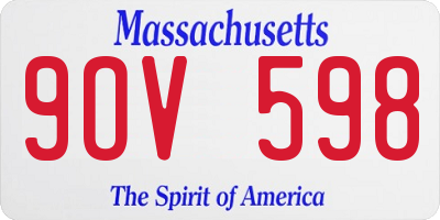 MA license plate 9OV598