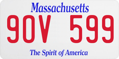 MA license plate 9OV599