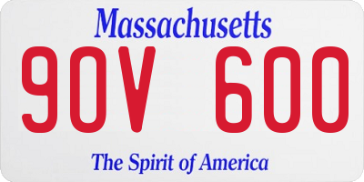 MA license plate 9OV600