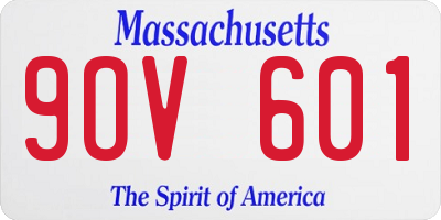 MA license plate 9OV601