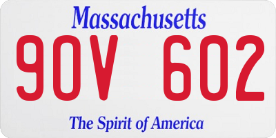 MA license plate 9OV602