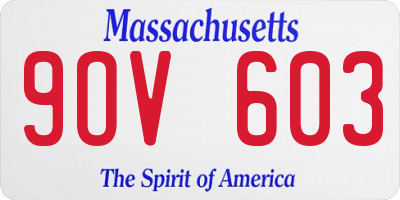 MA license plate 9OV603