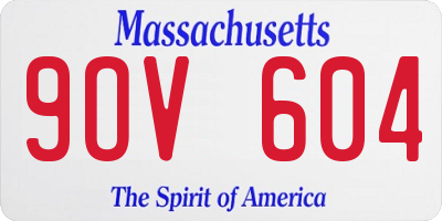 MA license plate 9OV604