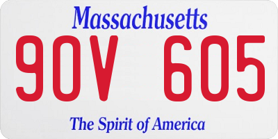 MA license plate 9OV605