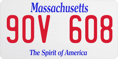 MA license plate 9OV608