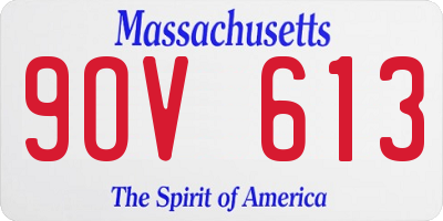 MA license plate 9OV613