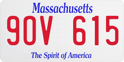 MA license plate 9OV615