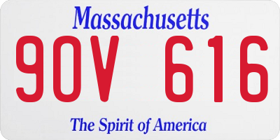 MA license plate 9OV616