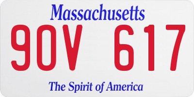 MA license plate 9OV617