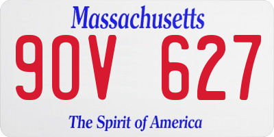MA license plate 9OV627