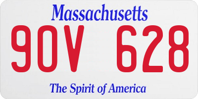 MA license plate 9OV628