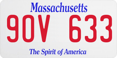 MA license plate 9OV633