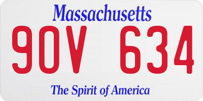 MA license plate 9OV634