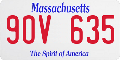 MA license plate 9OV635