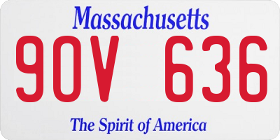 MA license plate 9OV636