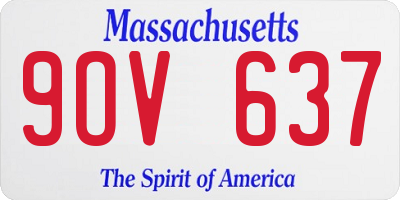 MA license plate 9OV637