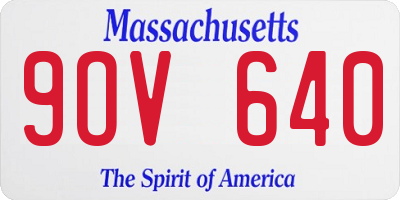MA license plate 9OV640
