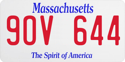 MA license plate 9OV644