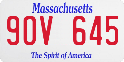 MA license plate 9OV645