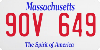 MA license plate 9OV649