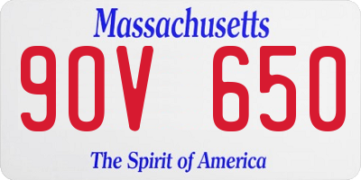 MA license plate 9OV650