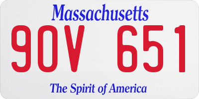MA license plate 9OV651