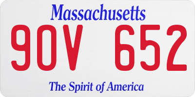 MA license plate 9OV652