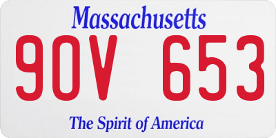 MA license plate 9OV653