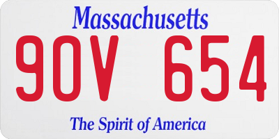 MA license plate 9OV654