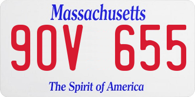MA license plate 9OV655