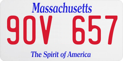 MA license plate 9OV657