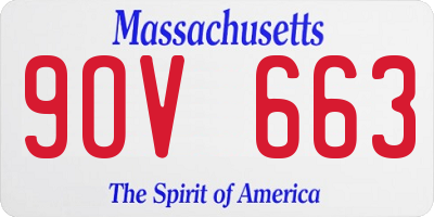 MA license plate 9OV663
