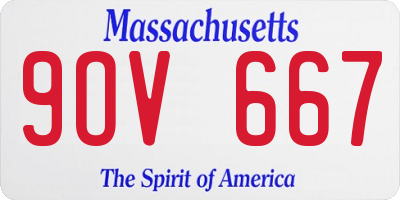MA license plate 9OV667