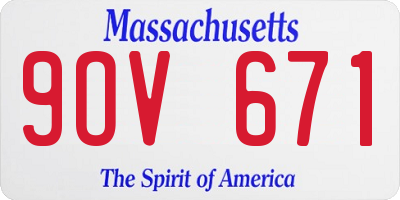 MA license plate 9OV671