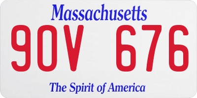 MA license plate 9OV676