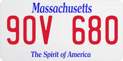 MA license plate 9OV680