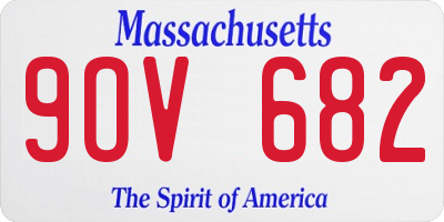 MA license plate 9OV682