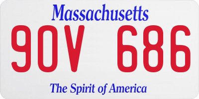 MA license plate 9OV686