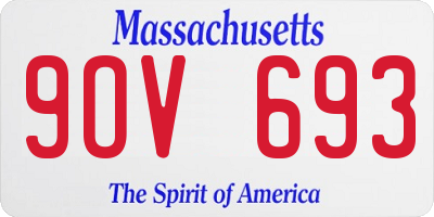 MA license plate 9OV693