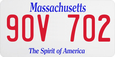 MA license plate 9OV702