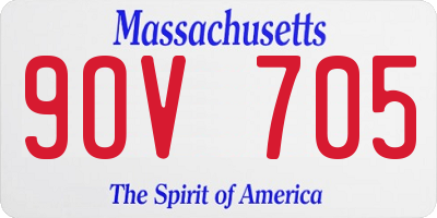 MA license plate 9OV705