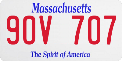 MA license plate 9OV707