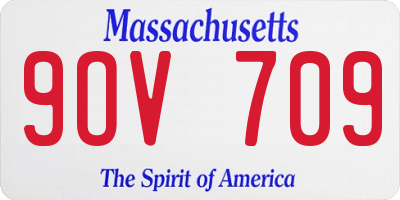 MA license plate 9OV709