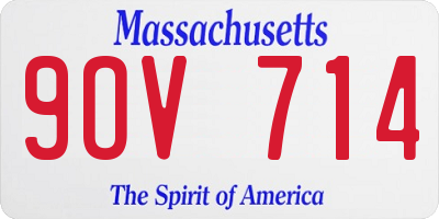 MA license plate 9OV714