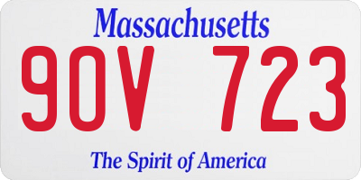 MA license plate 9OV723