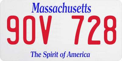 MA license plate 9OV728