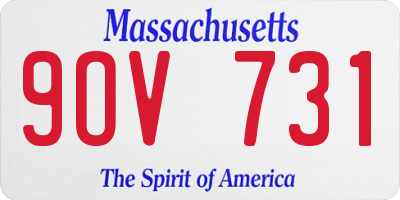 MA license plate 9OV731