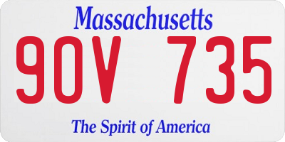 MA license plate 9OV735