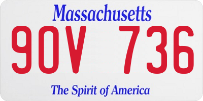 MA license plate 9OV736